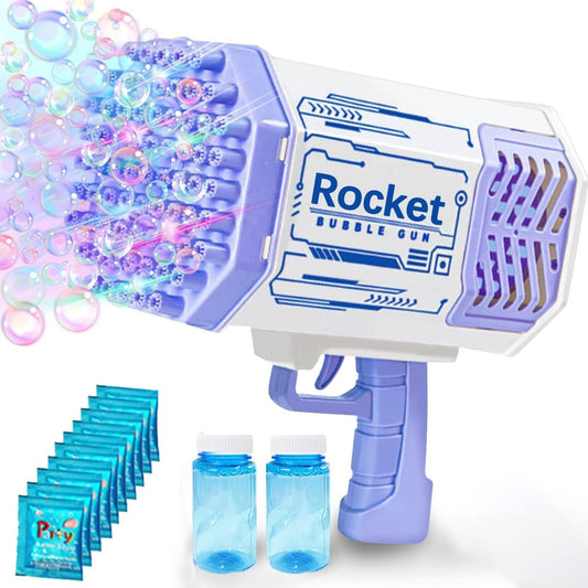 Bubble Gun Blaster – LED Light Bubble Machine Toy for Kids Ages 3–12.