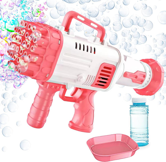 Bubble Gun Blaster – LED Light Bubble Machine Toy for Kids Ages 3–12.