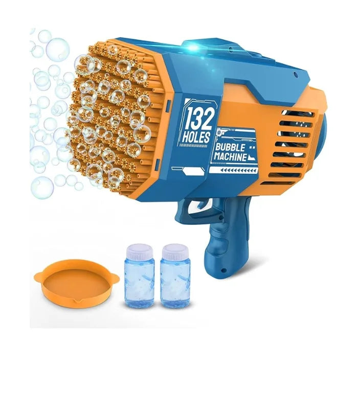 Bubble Gun Blaster – LED Light Bubble Machine Toy for Kids Ages 3–12.